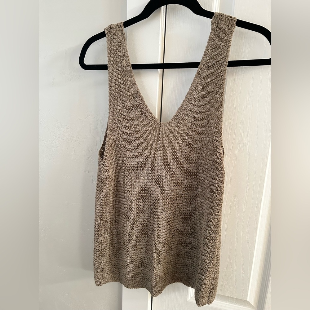 Chic Tan Sleeveless Knit Top